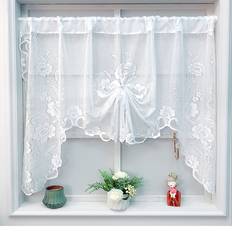 Shein American Countryside Style White Lace Flower Shaped Adjustable Lift Sheer Curtain 1pc