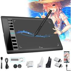 Graphics Tablets Ugee graphics drawing tablet, m708 v2 10x6 inch ultra thin large graphics dra