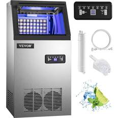 VEVOR 132lbs Commercial Ice Cube Maker Machine 60kg Auto Stainless Steel For Bar 300w