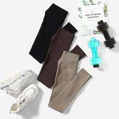 Shein Tights Shein Yoga Basic 3pcs Workout Leggings Ribbed Athletic Legging