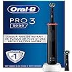 Oral-B Pro 3 3000 Cepillo de Dientes Eléctrico con Mango Recargable y 3 Cabezales, Diseñado por Braun, Regalos Originales para Mujer y Hombre Negro