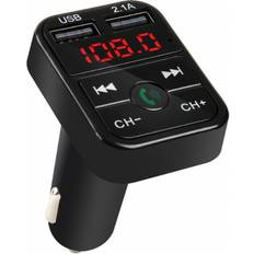 3,5 mm (Aux) FM-sender Teknikproffset 2-i-1 FM-Sender Med Dobbelt USB Stik