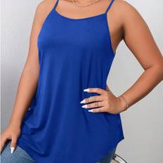 4XL Tank Tops Shein Plus Size Solid Color Basic Camisole and Tank Top