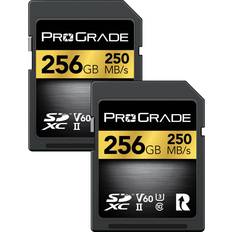 ProGrade Digital 256GB SDXC UHS-II U3 Class 10 V60 Memory Card, 2-Pack