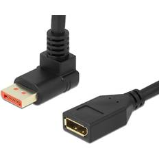 Displayport 1.4 kablar 3m DeLock Angled DisplayPort 1.4 - DisplayPort 1.4 M-F 3m