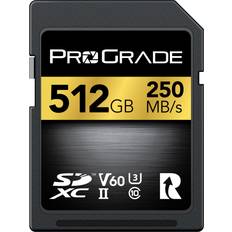 ProGrade Digital 512GB SD UHS-II V60 Card Write Speed up to 130MB/s, 250MB s Read Speed for Professional Vloggers, Filmmakers, Photographers & Content Creators