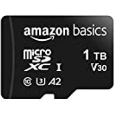 Amazon Basics MicroSDXC, 1 TB, mit SD Adapter, A2, U3, Lesegeschwindigkeit zu 100 MB/s, Schwarz