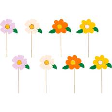 Leivontakoristeet PartyDeco Tårtdekoration Blommor 8-pack