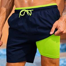 Shein Swimming Trunks Shein Manfinity Men Drawstring Waist Swim Shorts with Compression Liner