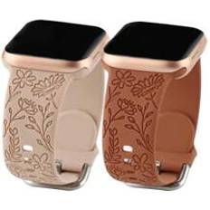 Cheap Smartwatch Strap Shein 2pcs Floral Embossed Silicone Watchband