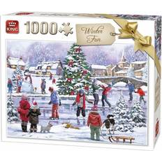 King Klassiska pussel King pussel Winter Fun28 x 24 cm kartong 1000-bitar