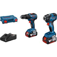 Bosch Hammer Drills Bosch GDR18V-200GSB18V-55 18V 2x4.0Ah BL Cordless Combi Impact Twin Kit