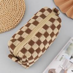 Pencil Case Shein Checkered Pattern Pencil Case
