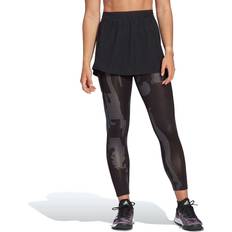 Damen - Tennis Leggings Adidas Damen Ny 2in1 Tights, grau/schwarz