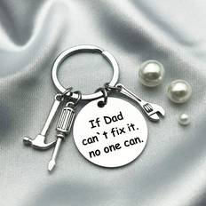 Shein 1pc stainless steel letter If dad Can't Fix it No One Can Keychain Key Ring