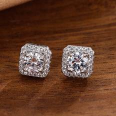 Cheap Earrings Shein Cubic Zirconia Decor Stud Earrings