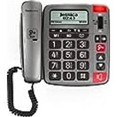 Amplicomms Fastnettelefoner Amplicomms powertel 196 telefon silbergrau schnurgebunden analog großtasten neu