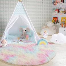 Carpets & Rugs Shein Round 1.4 Inch Rainbow Gradient Rug Multicolour