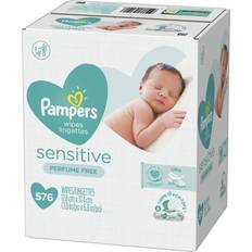 Pampers Baby Wipes, Pampers Sensitive Water Based Baby Diaper Wipes, Hypoallergenic and Unscented, 8 Pop-Top Packs, 576 Total Wipes Packaging May Vary