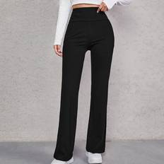 Shein Byxor & Shorts Shein EZwear Wide Waistband Flare Leg Pants