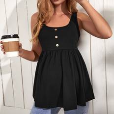 Graviditet & Amning Shein Maternity Button Front Solid Tank Top