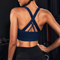 Shein Unterwäsche Shein Light Support Seamless Crisscross Back Sports Bra