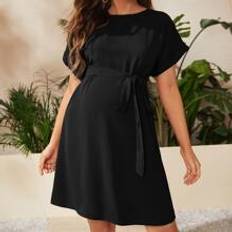 Graviditet & Amning Shein Maternity Batwing Sleeve Belted Dress