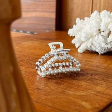 Silver Hårspännen Shein Faux Pearl Hair Claw