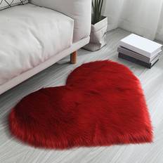 Carpets & Rugs Shein Heart Shaped Area Rug Plush Carpet Red