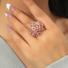 Smycken Shein Rhinestone & Flower Decor Ring