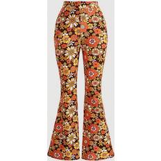 Shein Hosen Shein Floral Print Flare Leg Pants