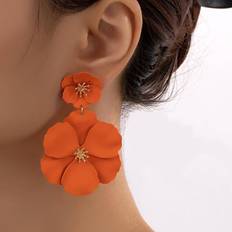Smycken Shein 1pair Fashionable Flower Drop Earrings For Women For Gift