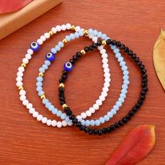 Smycken Shein 3pcs Evil Eye Detail Beaded Bracelet