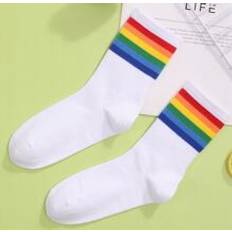 Shein Multifärgade Underkläder Shein Rainbow Stripe Print Socks