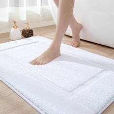 Polyester Bath Mats Shein Solid Color Bath Rug Floor Carpet White 40x60cm