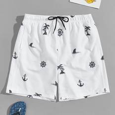 Shein Manfinity Men Tropical Graphic Print Swim Trunks