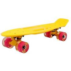 Yellow Complete Skateboards 22 inch skateboard with led light up pu wheels and bendable yellow 1pc