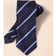 Blåa Slipsar Shein Men Striped Print Tie