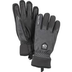 Hestra army leather gloves Hestra Army Leather Wool Terry 5 Finger Gloves - Grey/Black