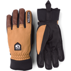 Hestra terry Hestra Army Leather Wool Terry 5 Finger Gloves - Grey/Black