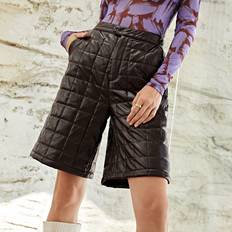 Skinn Shorts Shein High Waist Quilted PU Leather Wide Leg Shorts