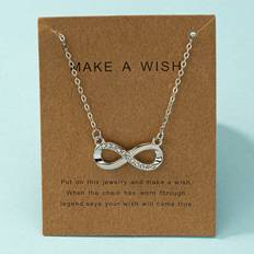 Smycken Shein Rhinestone Decor Infinity Charm Necklace