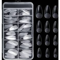 Shein Almond Soft Gel Nail Tip Semi Matte Full Coverage - Transparent
