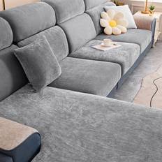 Monochrome Loose Sofa Covers Shein Grey Stretchy Seat Loose Sofa Cover Grey