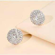 Shein Rhinestone Decor Clip On Earrings