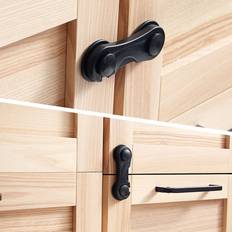 Svarta Skåp- & Lådspärrar Shein Black Baby Safety Lock For Daily Protection, Suitable For Cabinets, Drawers, Bathrooms, Refrigerators Etc. With 3m Adhesive Pad. Easy Installation Wit