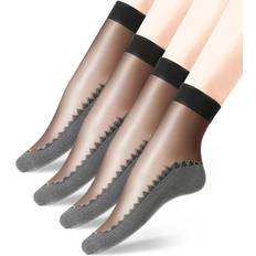 Shein Underkläder Shein 4pairs Women Striped Non-slip Casual Ankle Socks For Daily Decoration