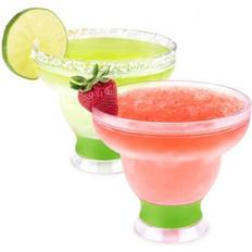 Green Drinking Glasses Host Freeze stemless margarita insulated gel Drinking Glass