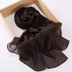Chiffong Accessoarer Shein 1pc Women Solid Chiffon Casual Scarf For Daily Life