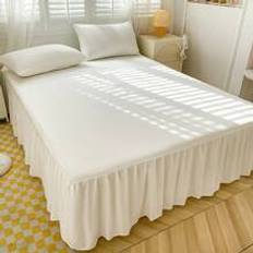 Black Valance Sheets Shein Washed Ruffle Bed Skirt 1pc White Black Valance Sheet White, Black